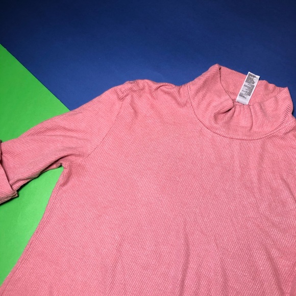 AMERICAN APPAREL MOCK NECK PINK DRESS SHIRT SMALL